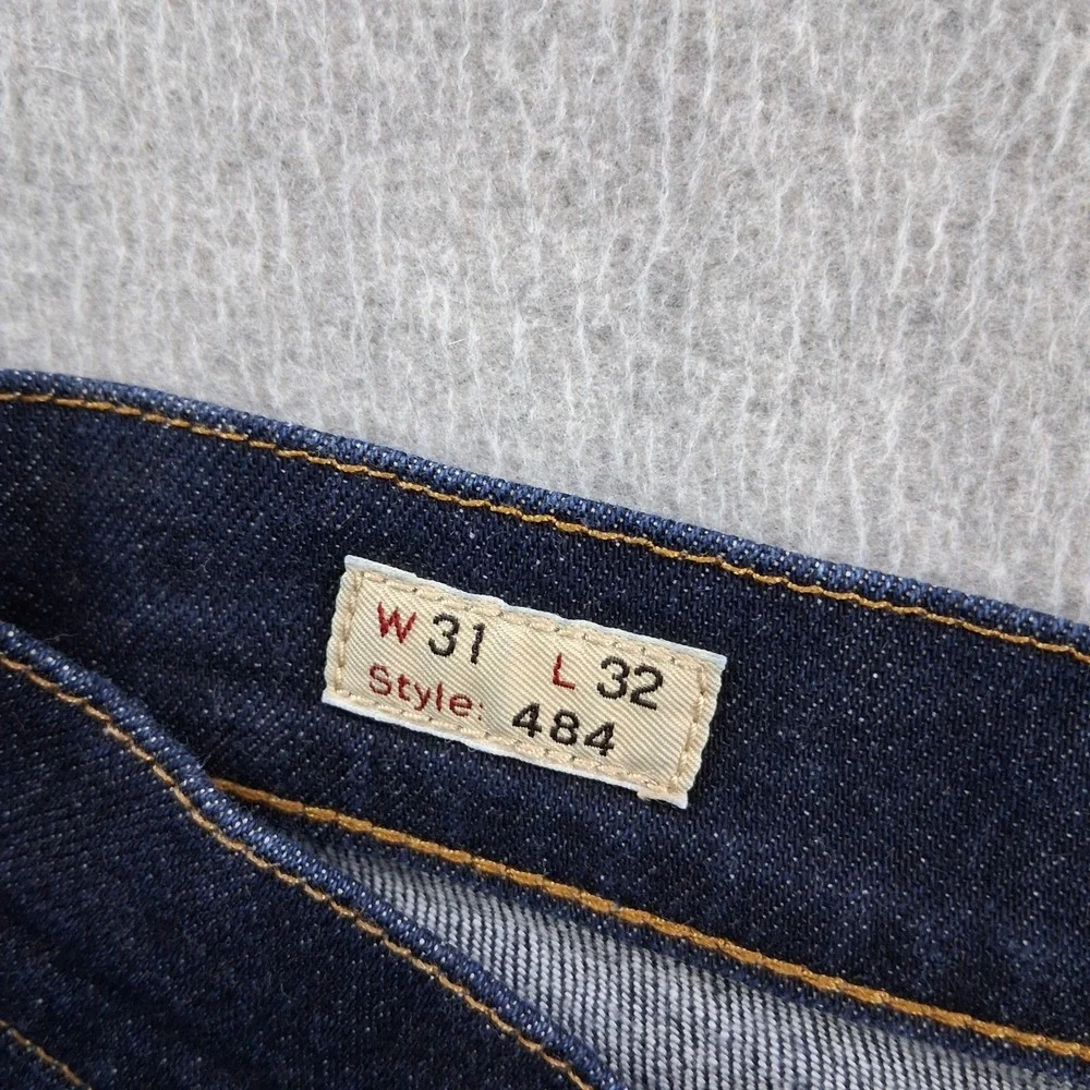 J. Crew Jeans Mens 31x32 484 Slim Fit Dark Indigo Blue Stretch Denim